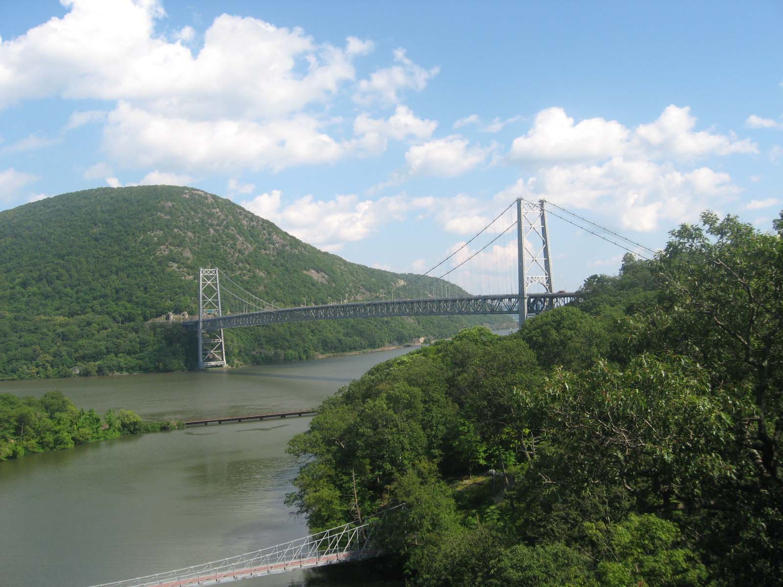 The Hudson River and Bear Mountain Bridge.
