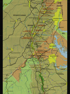 Appalachian Trail Map: Shenandoah through Pennsylvania